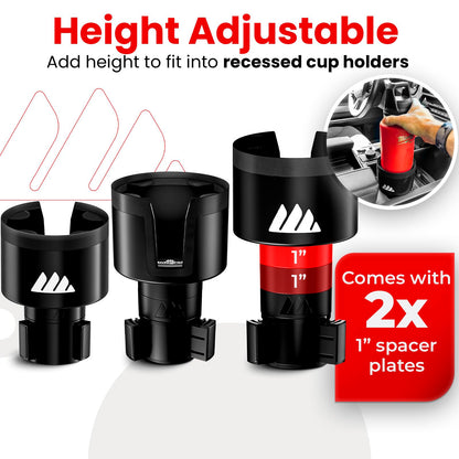 Integral Adjustable Car Cup Holder for Large Bottles