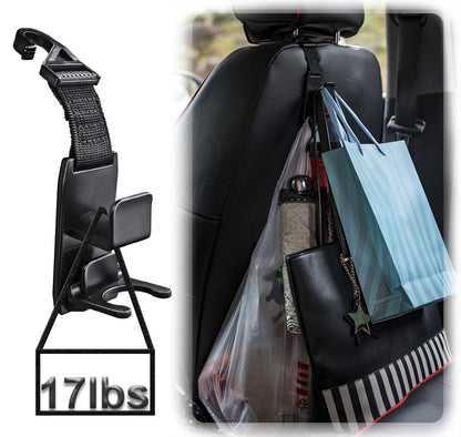Heroway Car Headrest Organizer Hooks for Bags
