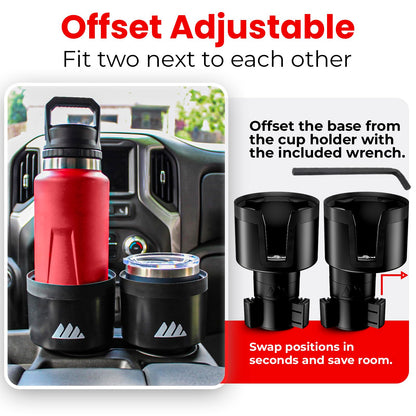 Integral Adjustable Car Cup Holder for Large Bottles