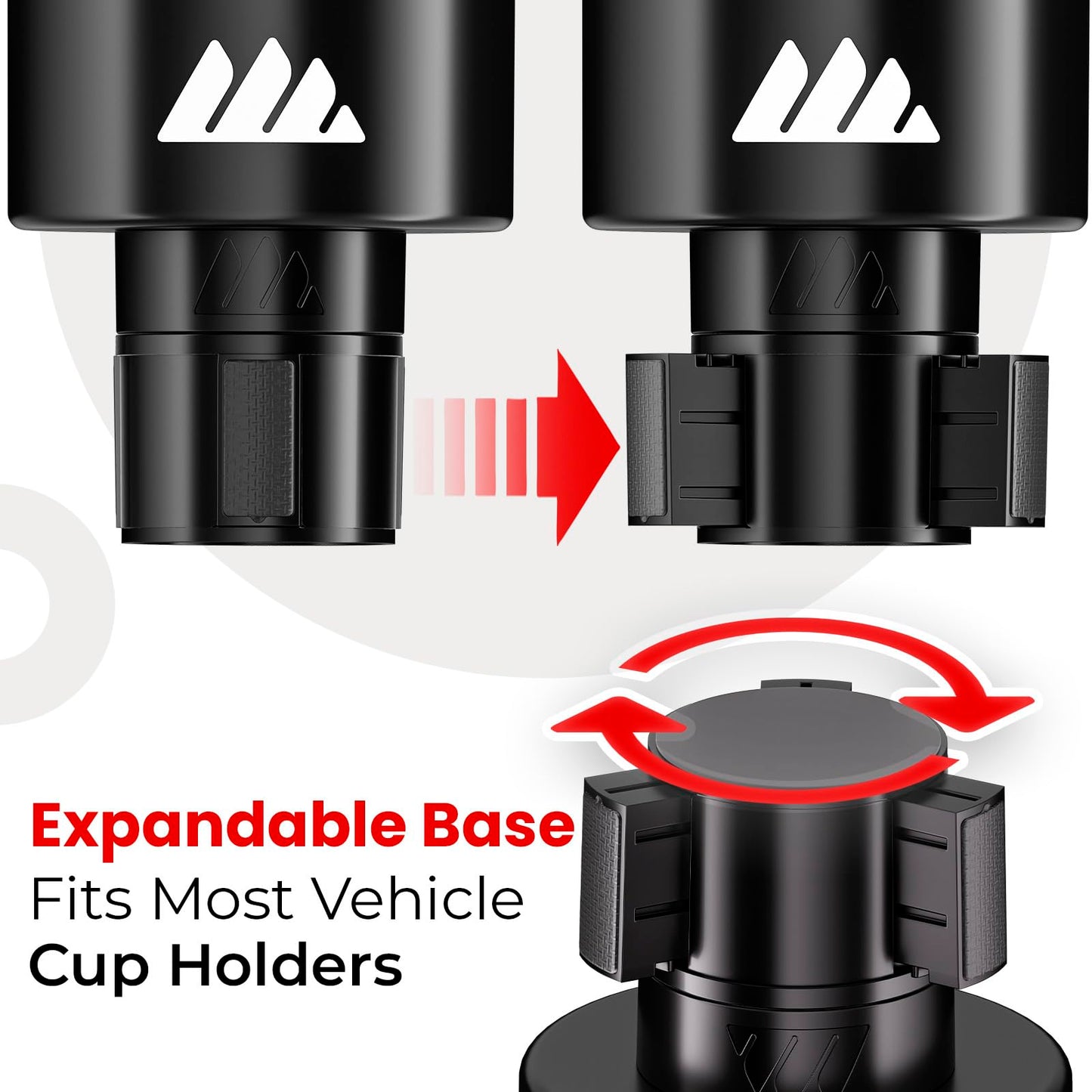 Integral Adjustable Car Cup Holder for Large Bottles