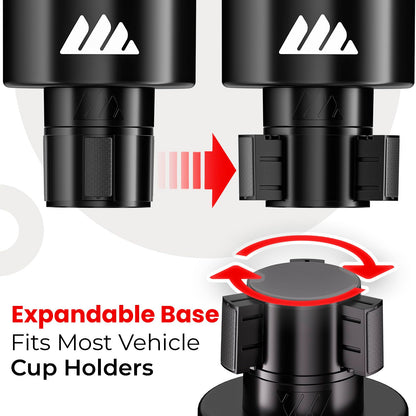 Integral Adjustable Car Cup Holder for Large Bottles