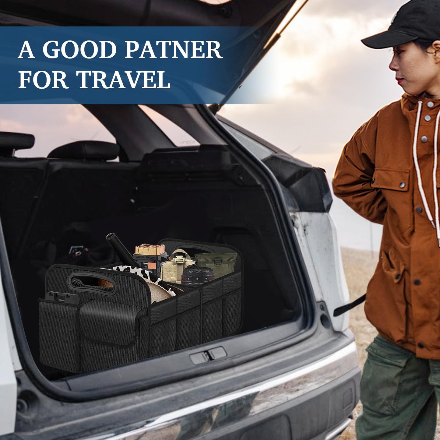 Femuar Large Capacity Trunk Organizer – Black
