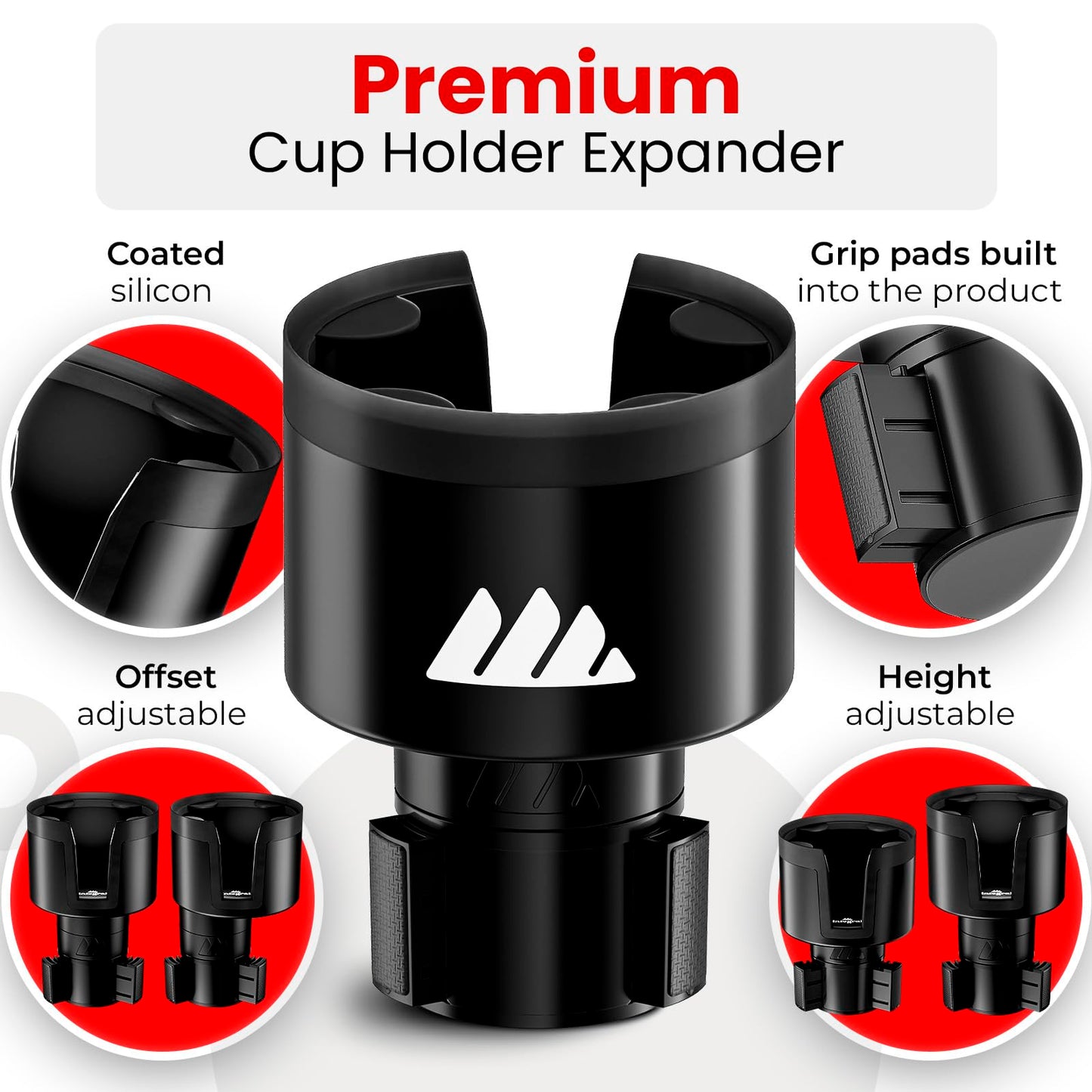 Integral Adjustable Car Cup Holder for Large Bottles