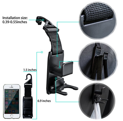 Heroway Car Headrest Organizer Hooks for Bags