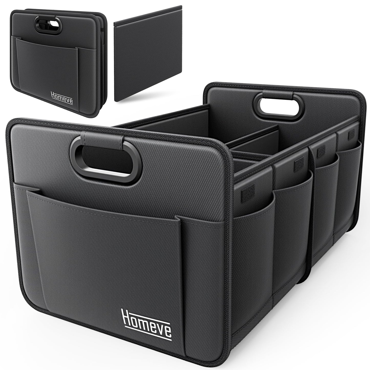 Homeve Multi-Compartment Trunk Organizer – Black