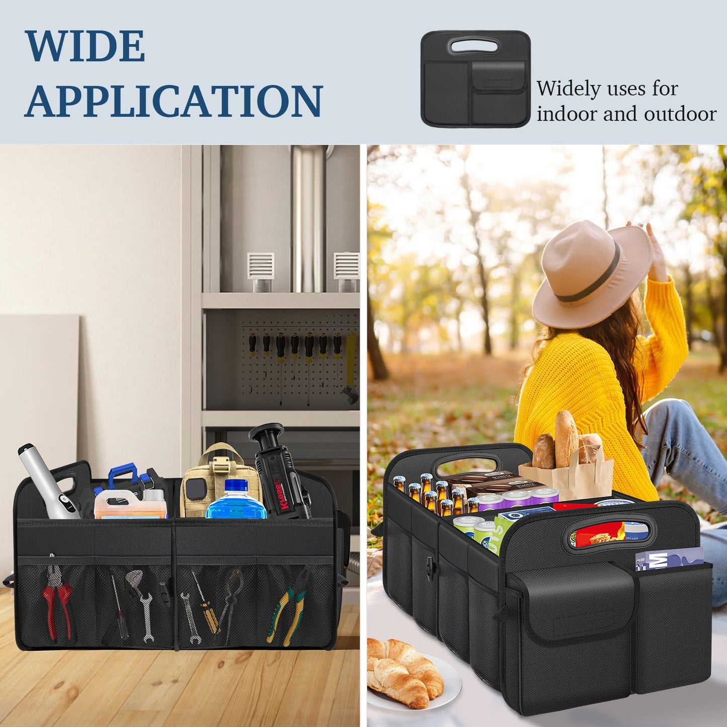 Femuar Large Capacity Trunk Organizer – Black