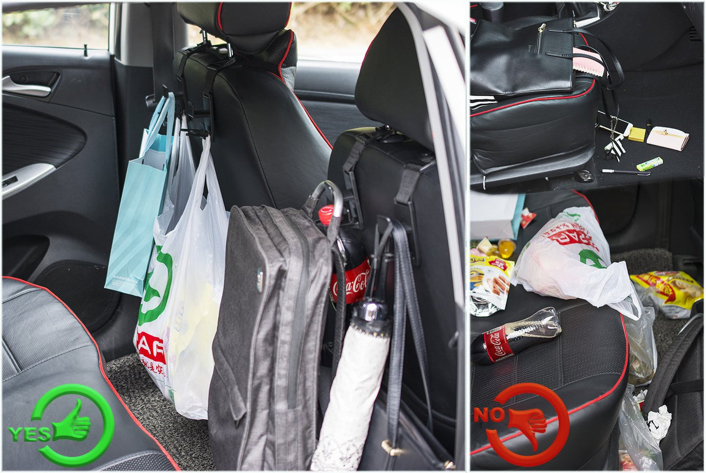Heroway Car Headrest Organizer Hooks for Bags
