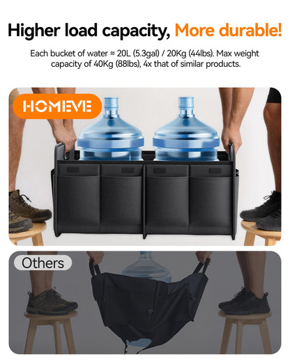 Homeve Multi-Compartment Trunk Organizer – Black